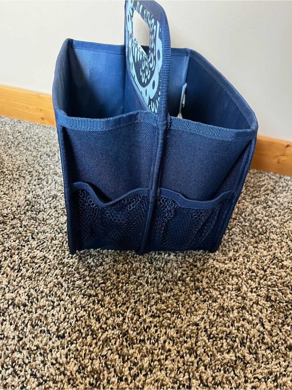 thirty-one Navy and White Paisley Double Duty Caddy